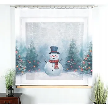 Obraz Vánoční Záclona panel Pohádkový vánoční Bałwanek 150x170