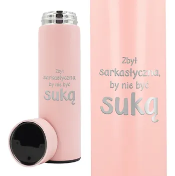 Termoska Termoska Růžový S LED Displejem Pro Manželku Kamarádku Příliš Sarkastická