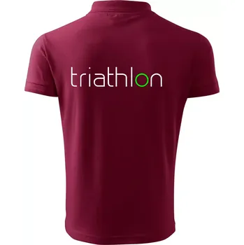 Pánská košile Triathlon nápis - Polokošile pánská Pique Polo 203 - 5XL ( Garnet )