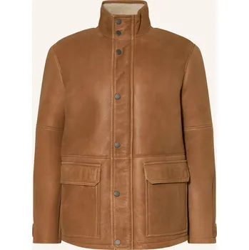 Pánská bunda Windsor. Pánská Kožená Bunda, hnědá, 52