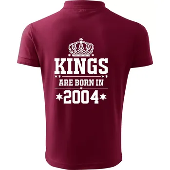 Pánská košile Kings are born in 2004 - Polokošile pánská Pique Polo 203 - 5XL ( Garnet )