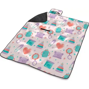 deka Sablio Plážová deka Chrastítko a čepičky: 200x140 cm