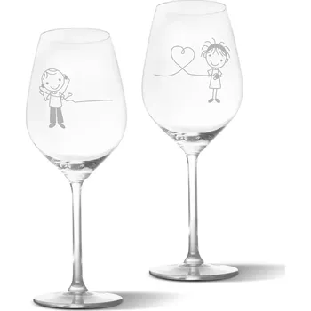 Víno Sablio Skleničky na víno On a ona 2: 2 x 49 cl