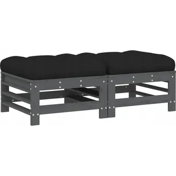 VidaXL Zahradní podnožky s polštáři, 2 ks,