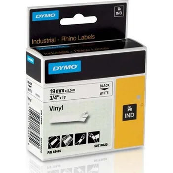Pásek do tiskárny dymo Pásky D1 vinylové permanentní - 19 mm x 5,5 m / černý tisk / bílá páska 32305