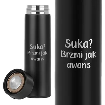 Termoska Termoska Černý s LED Displejem Pro Kamarádku, Manželku Nebo... Povýšení?