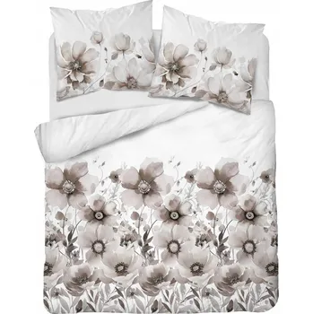 Povlečení Povlečení saténové 220x200 bílá béžová květina Home Satin