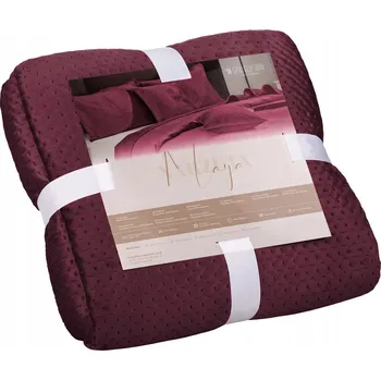 Přehoz na lůžko Přehoz na postel Spod Igły i Nitki velur 80 cm x 160 cm červený