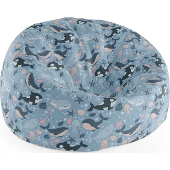 Sedací pytel Sablio Sedací vak Cocoon Dětský mořský svět - 115 x 75 cm x 45 cm
