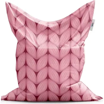 Sedací pytel Sablio Sedací vak Classic Růžové pletení z vlny - 150x100 cm