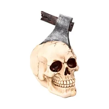 Dekorativní soška - Lebka se sekerou