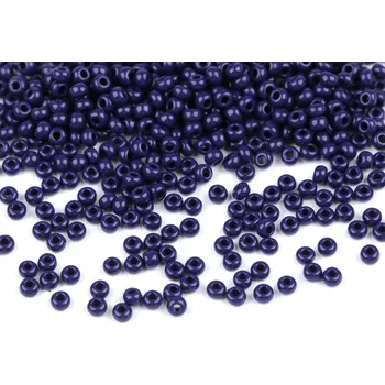 Dětské navlékací korálky Rokajl Preciosa 8/0 - 3 mm, barva 33070 modrá tmavá