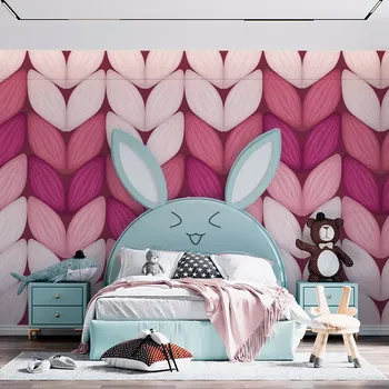 Tapeta Sablio Tapeta Tříbarevné růžové pletení - 336x220 cm