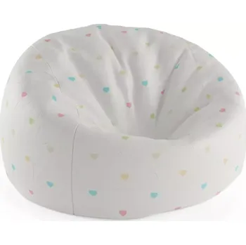 Sedací pytel Sablio Sedací vak Cocoon Barevná srdíčka na béžové - 75 x 45 x 35 cm