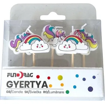 Dortová svíčka Dortisimo Svíčky Jednorožci a duhy (5 ks)