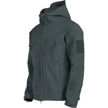 Pánská zimní nepromokavá bunda s kapucí na zip s kapsami BAVLNA POLYESTER různé barvy jednobarevná tmavě modrá L