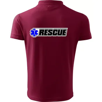 Pánská košile Záchranář rescue kříž modrý - Polokošile pánská Pique Polo 203 - 4XL ( Garnet )