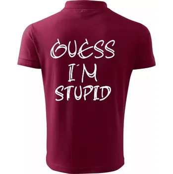 Pánská košile Guess iam stupid - Polokošile pánská Pique Polo 203 - 4XL ( Garnet )