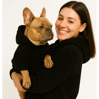 Pánská mikina WANTED DOG Beránková černá mikina pro páníčka z hřejivého mikroplyše Velikost: 3XL