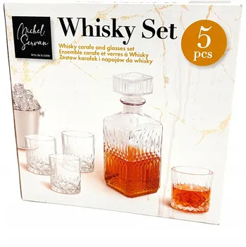 Sklenice Whisky set 5 ks Michel Servan karafa 950 ml + 4 sklenice 250 ml