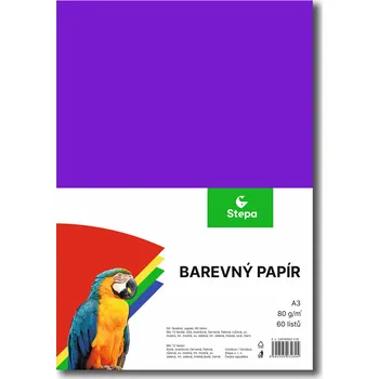 Barevný papír Stepa Barevný papír - A3 / 80 g / 60 listů / barevný mix 303014