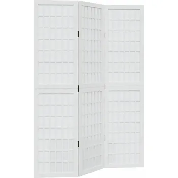 Paraván Paraván skládací z masivního dřeva paulovnie, bílý, 105-110x160 cm