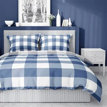 Povlečení Bavlna Povlečení modrá kostka, 220x200 cm + povlak na polštář