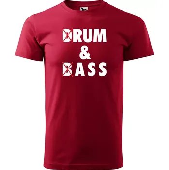 Sablio Tričko s potiskem Drum & Bass - červené 2XL