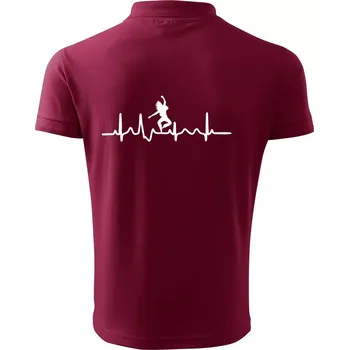 Pánská košile Ekg tanec - vlasy - Polokošile pánská Pique Polo 203 - 3XL ( Garnet )
