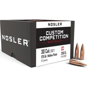 Příslušenství pro sportovní střelbu Střely Nosler Custom Competition HPBT .30 Cal., dia .308, 175grs (250 ks)