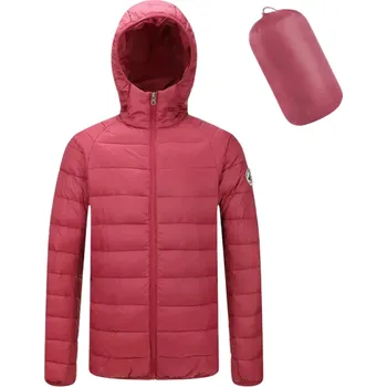 Pánské oblečení Pánská zimní bunda Unisex větruodolné provedení S kapucí Zapínání na zip Polyesterová bunda s výšivkou na paži Teplé zimní provedení červená M