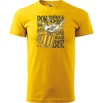 Sablio Tričko s potiskem Don´t drink & drive - žluté XL