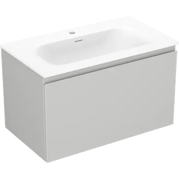 Koupelnový nábytek Mexen Orio koupelnová skříňka 80 cm s umyvadlem Vela, 1 zásuvka, šedá mat/bílá mat - 91A10-08047-1-BF62-W23M01 Skříňky s umyvadlem