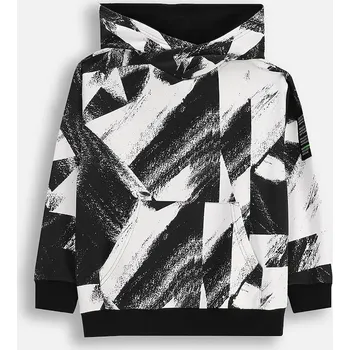 Chlapecká mikina Dětská mikina Coccodrillo černá barva, s kapucí, vzorovaná, X-RAY VISION BOY JUNIOR ZC5132301XBJ 99X, vel. 134