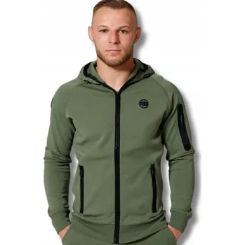 Pánská mikina PÁNSKÁ ROZEPÍNACÍ MIKINA PIT BULL S KAPUCÍ BAVLNĚNÁ S KAPSY M