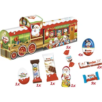 Kinder 3D adventní kalendář ve tvaru vlaku 226 g
