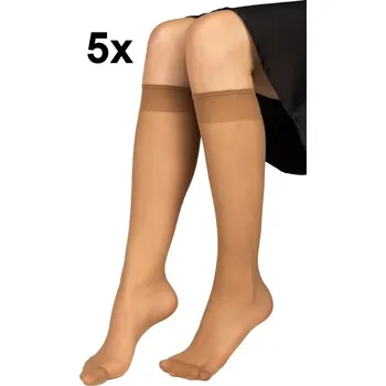 Dámské punčochy Podkolenky Nylon Knee-Socks 20 DEN - 5 párů - opal