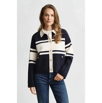 Dámský svetr KARDIGÁN GANT COLOR BLOCKED CARDIGAN EVENING BLUE