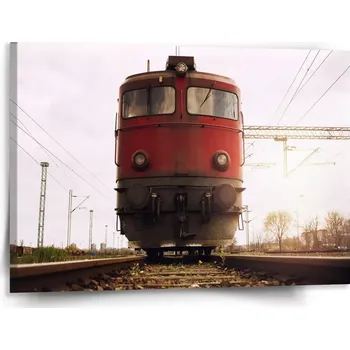 Obraz Sablio Obraz Červený vlak na kolejích - 150x110 cm
