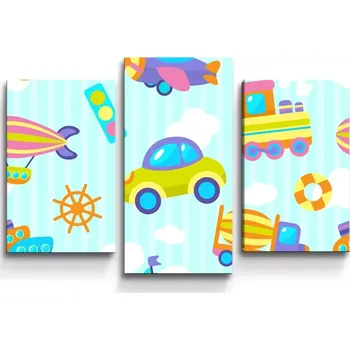 Obraz Sablio Obraz - 3-dílný Autíčka - 75x50 cm