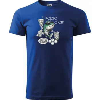 Sablio Tričko s potiskem pro rybáře Kapre diem - modré 5XL