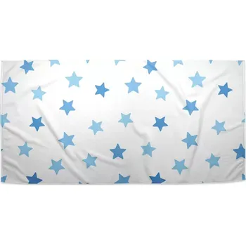 Ručník Sablio Ručník Modré hvězdy na bílé - 70x140 cm