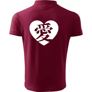 Pánská košile Láska japonština čínština - Polokošile pánská Pique Polo 203 - M ( Garnet )