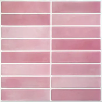 Tapeta Vodotěsné 3D samolepící dlaždice Samolepící dlaždice pro kuchyně, koupelny a interiéry růžová