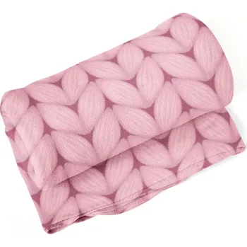 deka Sablio Deka Růžové pletení z vlny - 150x120 cm
