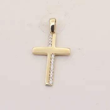 Přívěsek Zlatý přívěsek se zirkony křížek 2722LOT (585/1000) 0.85 g