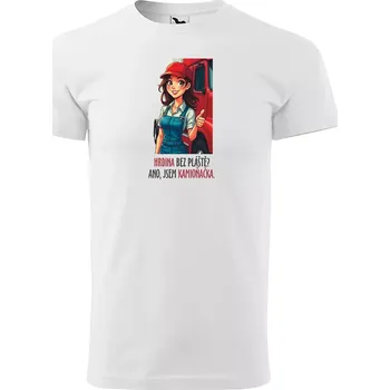 Pánské oblečení Sablio Tričko s potiskem Ano, jsem kamioňačka - bílé S