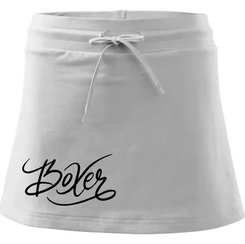 Dámská sukně Boxer - nápis okrasný - Sportovní sukně - two in one - L ( Bílá )