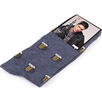 Pánské ponožky Pánské bavlněné ponožky pivo, barva 23 (vel. 43-46) modrá jeans