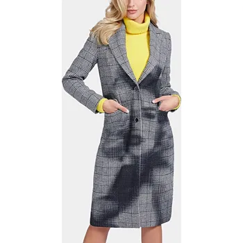 Dámský kabát Dámský vlněný kabát Guess Adele - Velikost L, Barva Šedá M56534 W0BL04 WDAH0